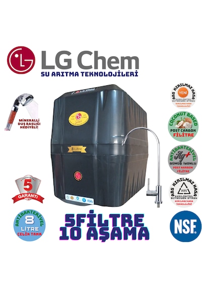 Lg Chem Cool Siyah 8 Litre 5 Filre 10 Aşama Su Arıtma Cihazı