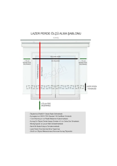 Lazer Stor Perde - Otantik Desen - Kalın Mat Model - Beyaz/krem 001