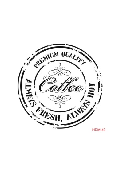 Cadence Coffee Stencil Şablon 25x25 Cm Beyaz Tek Ebat