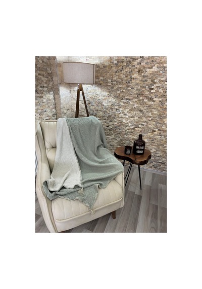 Müslin Koltuk Şalı / Tv Battaniyesi %100 Pamuk 120x180 Cm Çağla Yeşili