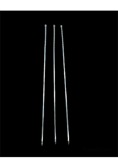 Burgulu Kuşbaşı Şişi - Metal - Kalın Kare - 50 Cm Gümüş