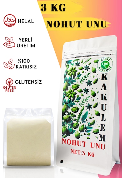Kakulem Glutensiz Katkısız Nohut Unu 3 Kg