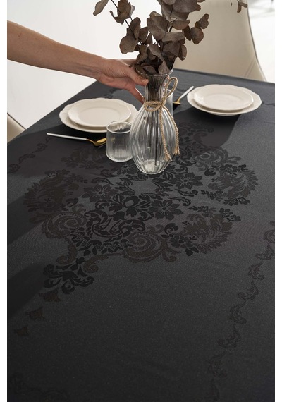 Rivaistanbul Jumbo Jakar Siyah Sıvı İtici Leke Tutmaz Masa Örtüsü 160x220 Cm Siyah