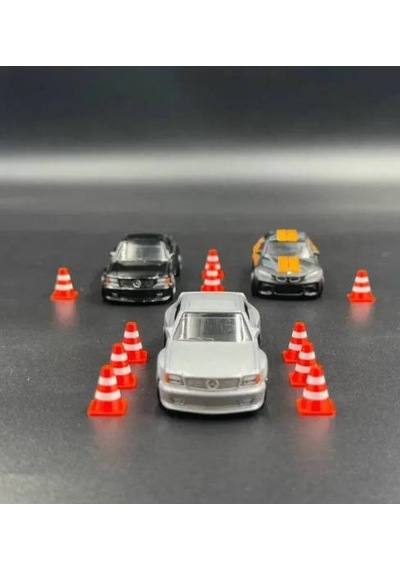 1:64 Ölçek Diaroma Trafik Aksesuarı Dubalar - Turuncu & Beyaz 50 Adet