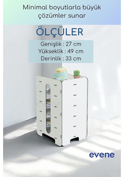 Tr Dosya Düzenleyici Masa Üstü Organizer Ahşap Evrak Rafı Beyaz Model 16, Eorganizer16 Genel