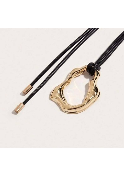 Öznora Modern Tasarım Gold Tokalı İp Kemer Kadın Bel Kemeri Siyah