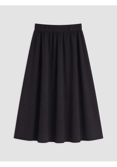 Lcw Modest Siyah Beli Lastikli Poplin Kloş Etek