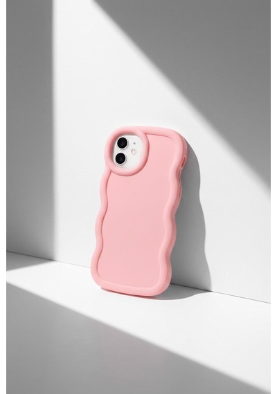 Apple iPhone 11 Pro Uyumlu Dalgalı Tasarım Kamera Korumalı Mat Silikon-54240 Pembe