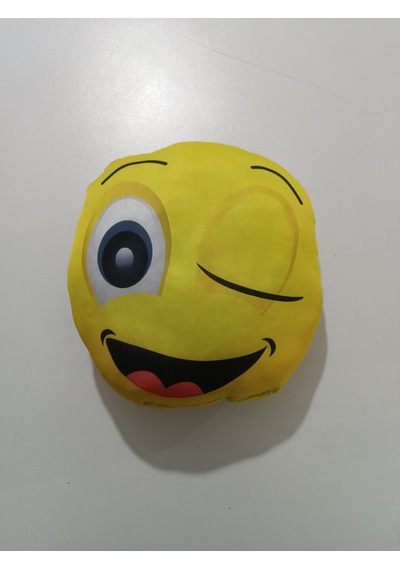 3 Lü Emoji Gözlüklü, Öpücük, Göz Kırpan 3 Lü Set Yuvarlak Boyun Yastığı Sarı