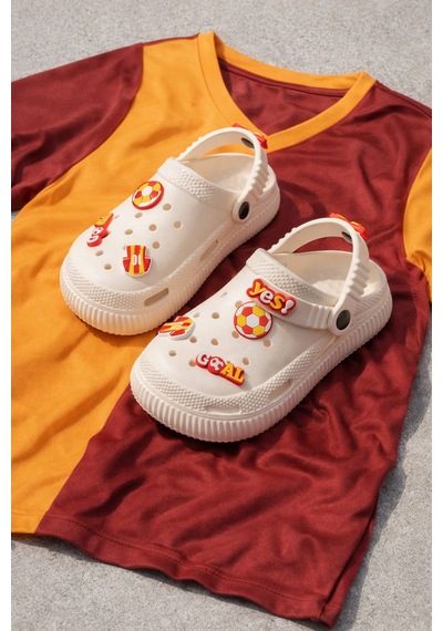 N Moda Unisex Çocuk Figürlü Sticker Sandalet-terlik Galatasaray