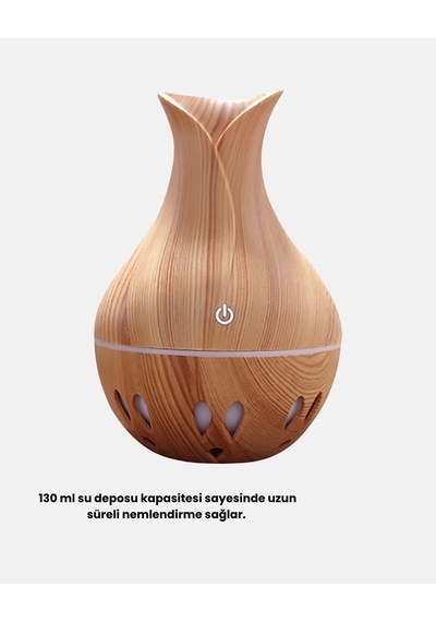 Ahşap Desenli 130 Ml Aromaterapi Difüzör Sessiz Ve Usb Bağlantılı Mh-hs9917-7553