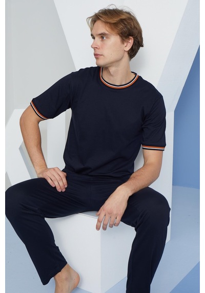 Kly 2090 Erkek Kısa Kol Bantlı Pijama Takım 001