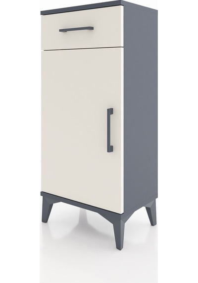 Arges Komodin 2 Raflı Tek Çekmeceli Tek Kapaklı 44x30x96 Antr... Antrasit