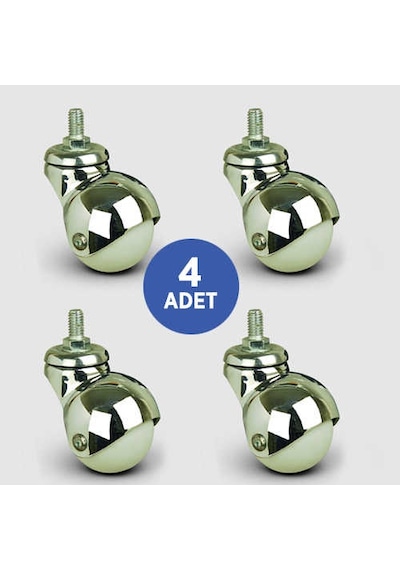 4 Adet Ef01Mkc50. Oynak Tablalı Pvc Kaplı Mobilya Tekerleği.