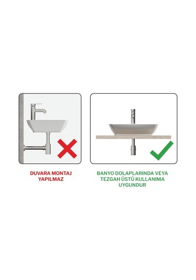 Aqua Bagno Leon Tezgah Üstü Lavabo 60x40 Cm Batarya Delikli Seramik Beyaz Çanak Lavabo-1.31.62.1.no