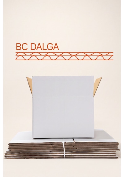 3 Adet 60x40x40 Cm Bc Dalga Çift Oluklu Beyaz Taşınma Kolisi Büyük Boy Dayanıklı Koli