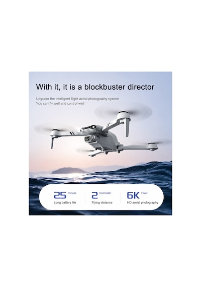 F10 Gps 6k Çift Kameralı Akıllı Dönüş Özellikli Drone Çift Batarya 2km Menzil 25 Dk Uçuş Süreli