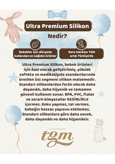Tgm Baby Ultra Premium Silikon Kalpli Emzik Plus Beyaz - Krem