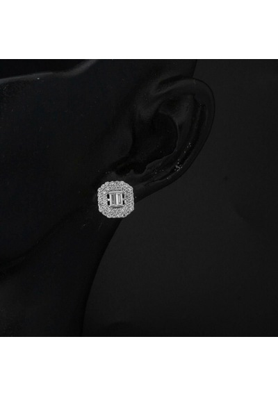 Baget Beyaz Altın Küpe 14 Ayar Kpvrb14k29417