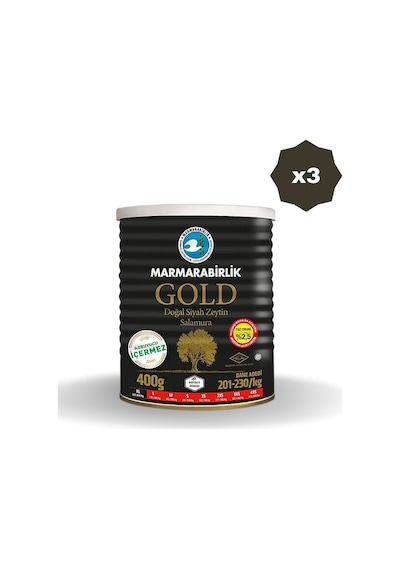 Marmarabirlik Zeytin 201-230 Mega Gold Tnk 400 Gr - 3 Adet