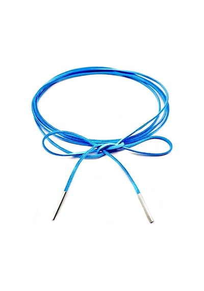 Mavi Renk Kadın Süet Bağcıklı Choker Kolye Renkli