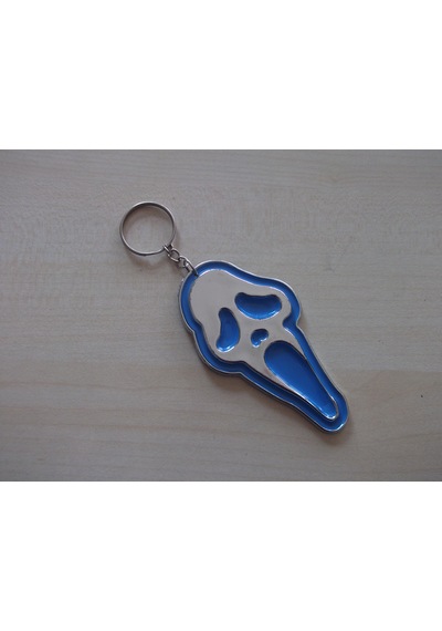 Ghostface Anahtarlık Plastik 2 Adet- Mavi Renk Ghost Logo, Hayalet Maskot, Oto Anahtarlığı