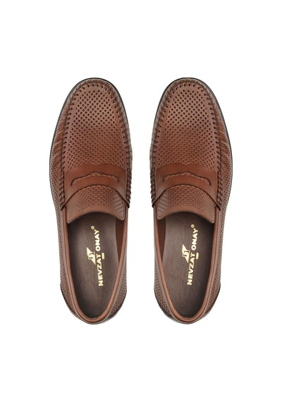Taba Yazlık Loafer Erkek Ayakkabı -32053- Taba