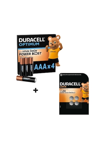 Duracell Optımum Aaa Alkalin İnce Kalem Pil 4'lü Paket & Duracell Lr44 Alkalin Özel Pil 4'lü Paket
