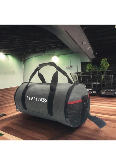 My Geppeto Bag Unisex Fitness Silindir Spor Çantası Gri