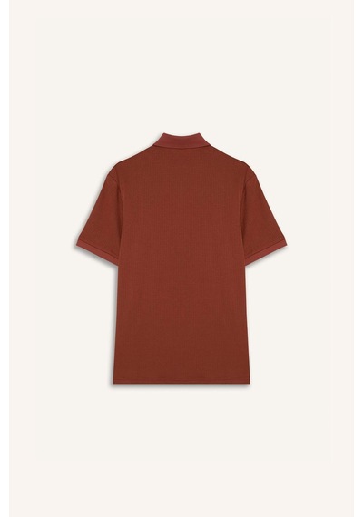 DeFacto Slim Fit Dar Kesim Polo Yaka Dokulu Kısa Kollu Krinkıl Tişört E1222AX25SMBN312