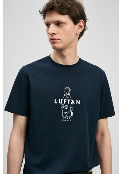 Lufian Sımbad Modern Grafik T- Shirt Lacivert Lacivert 111020307100200 Lacivert