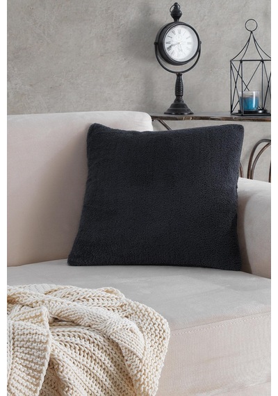 Maisonart Sofa 1 Adet Antrasit Renk Welsoft Kırlent Kılıfı Yastık Kılıfı 44x44 Cm