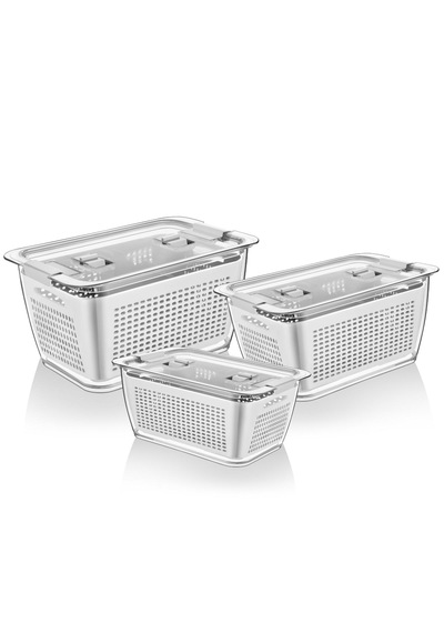 3' Lü 2.50lt-5 Lt - 9 Lt Organizer Sebze Meyve Buzdolabı İçi Düzenleyici Beyaz Ma210-b 1 Adet