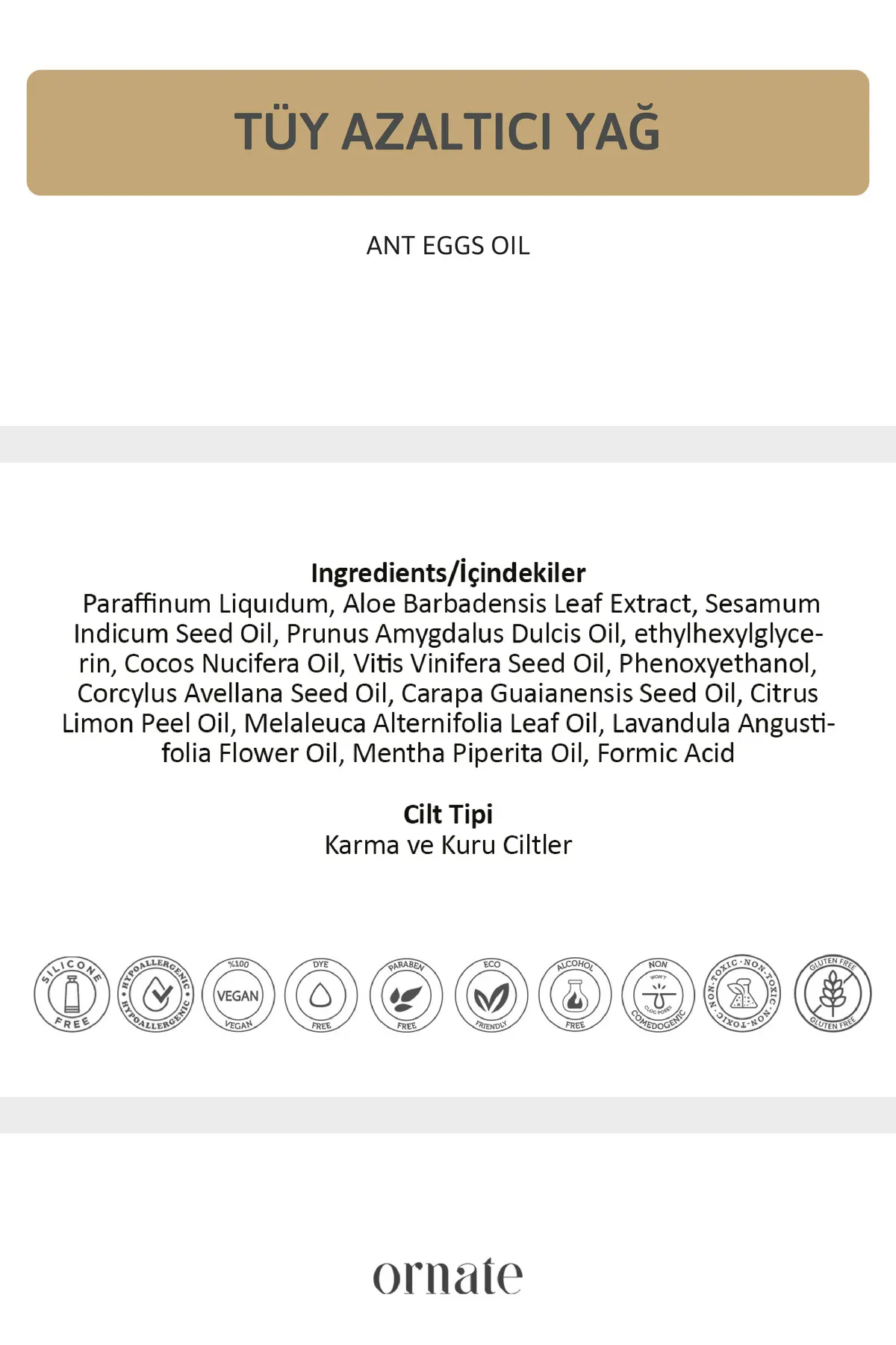 Karınca Yumurtası Bakım Yağı 20 ML