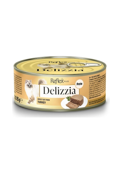 Plus Delizzia / Kıyılmış Hindi Etli Yetişkin Kedi Maması 85g X 24 Adet