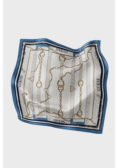 Guess Square Desenli 90 X 90 Cm İpek Eşarp Aw5765sıl90 Kadın Eşarp Aw5765 Sıl90 Blu Mavi