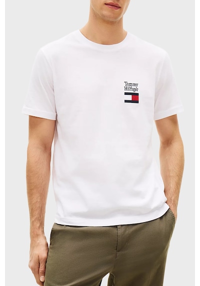 Tommy Hilfiger Erkek T Shirt Mw0mw42367 Ybr Beyaz Beyaz