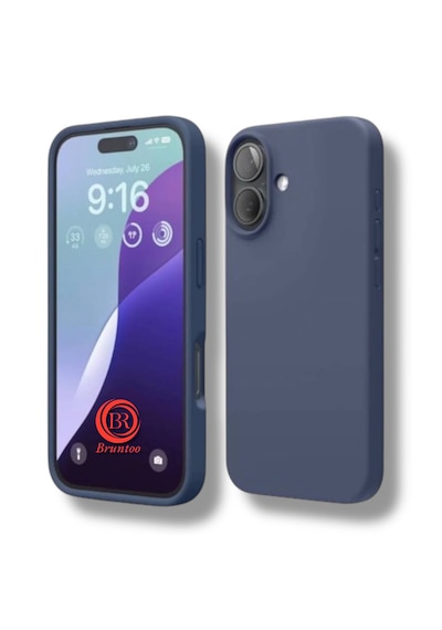 Apple Uyumlu iPhone 17 Kılıf Kamera Çıkıntılı Yumuşak Silikon İçi Kadife Lansman Kapak . Lacivert