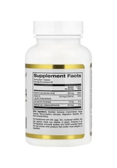 California Gold Nutrition, Defender 4, With Vitamin C, Vitamin D, Zinc & Selenium, 60 Veggie Capsules