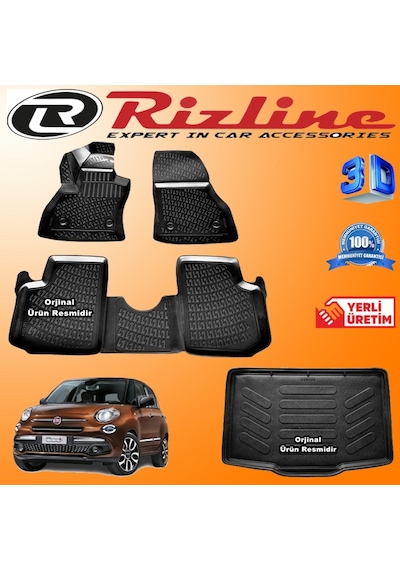 Fiat 500L 3D Paspas + Bagaj Havuzu 2018 Sonrası Set Rizline N11.11039