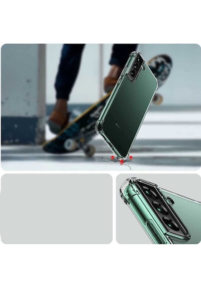 Samsung Galaxy Uyumlu S22 Kılıf Antishock Kamera Korumalı Silikon Renksiz