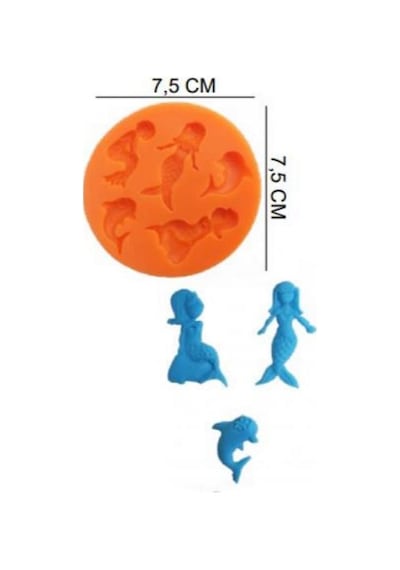 Şeker Hamur Kalıbı Silikon Denizkızı 7,5 7,5 Cm