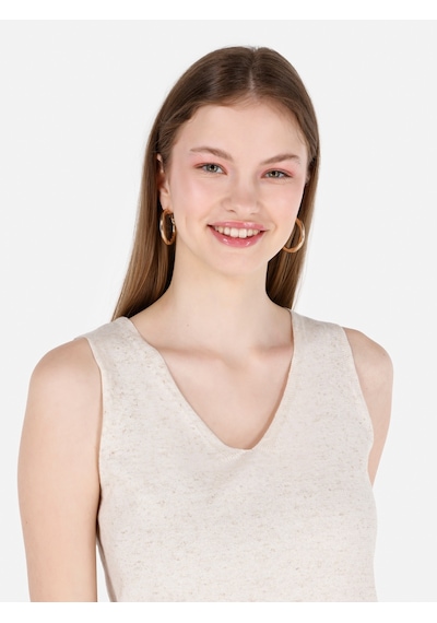 Colin's Colins Dar Kesim Ekru Kadın Kısa Kol Kazak Cl1068048 Cl1068048 Q1.v1 Ecm Ekru