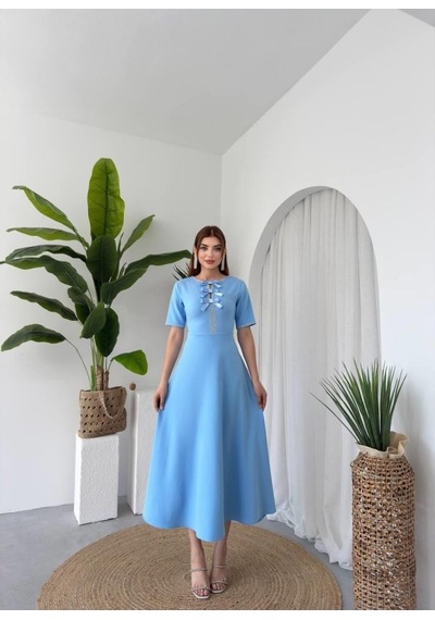 Etiler Collection Wera Taşlı Fiyonk Detaylı Elbise S