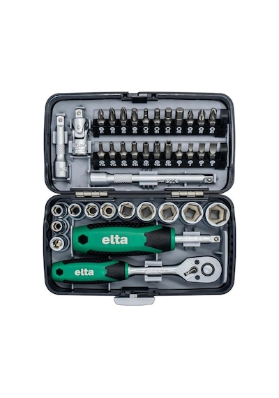 Elta 14000005078 1/4'' Altıköşe Cırcırlı Lokma Anahtar Ve Bits Uç Seti 38 Parça