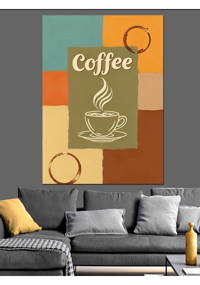 Ahşap Tablo Kahve Fincanı Grafik Poster