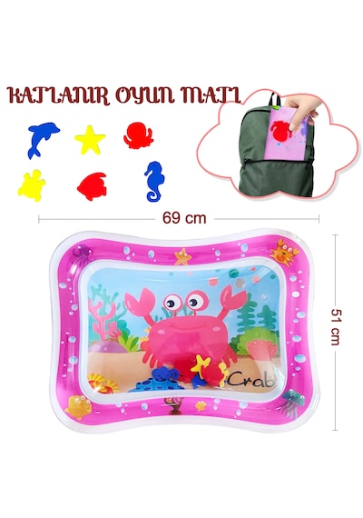 Bebek Su Oyun Matı Karın Üstü Aktivite Zamanı Oyuncak Bebek Su Oy