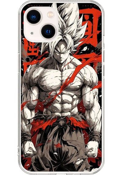 Apple Uyumlu iPhone 13 Şeffaf Kılıf Dragon Ball-z Tasarımlı 1