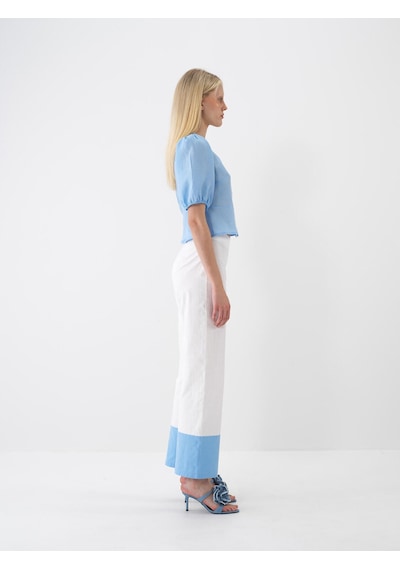 Xint Mavi %100 Keten Regular Fit Bluz 751075