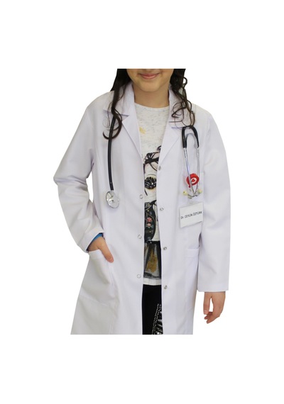 Medusaforma Çocuk Doktor Önlüğü Kız / Erkek Unisex Beyaz